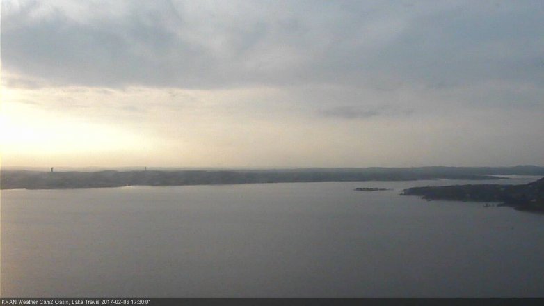 Lake Travis webcam, February 6, 2017 4:40 PM CT