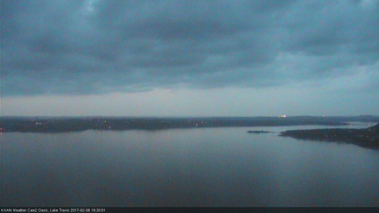 Lake Travis webcam, February 6, 2017 5:55 PM CT