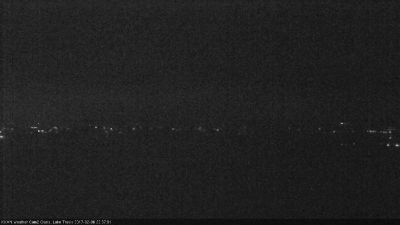 Lake Travis webcam, February 6, 2017 9:45 PM CT