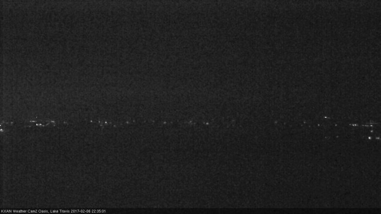 Lake Travis webcam, February 6, 2017 10:00 PM CT