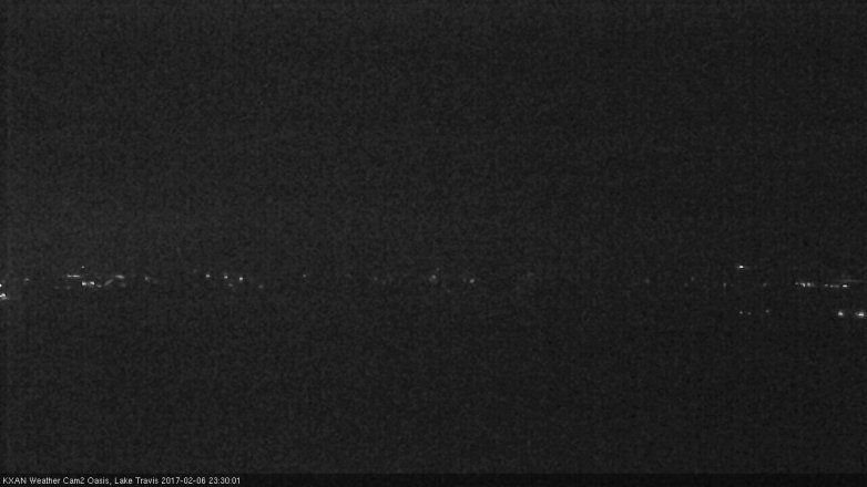 Lake Travis webcam, February 6, 2017 10:45 PM CT