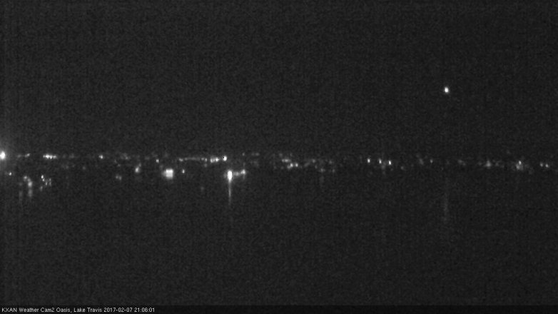 Lake Travis webcam, February 7, 2017 8:10 PM CT