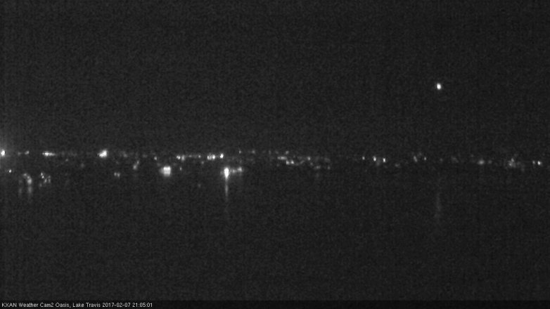 Lake Travis webcam, February 7, 2017 8:30 PM CT