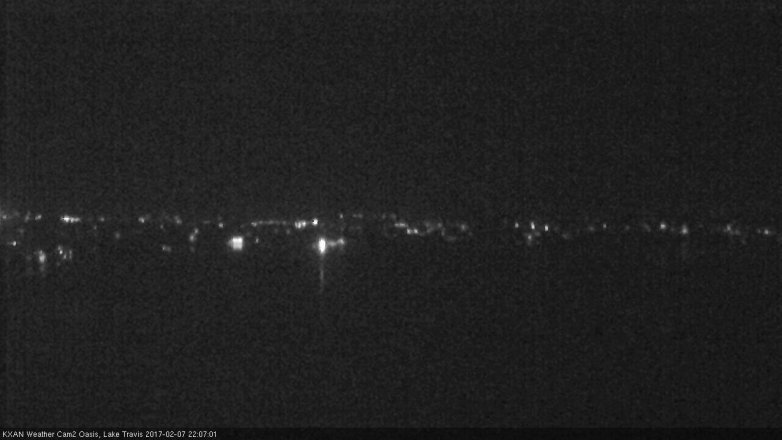 Lake Travis webcam, February 7, 2017 9:20 PM CT