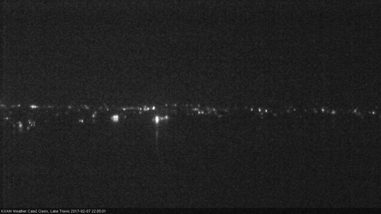 Lake Travis webcam, February 7, 2017 9:30 PM CT