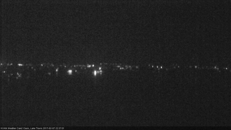 Lake Travis webcam, February 7, 2017 9:50 PM CT