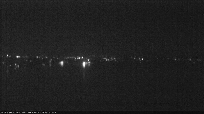 Lake Travis webcam, February 7, 2017 10:30 PM CT
