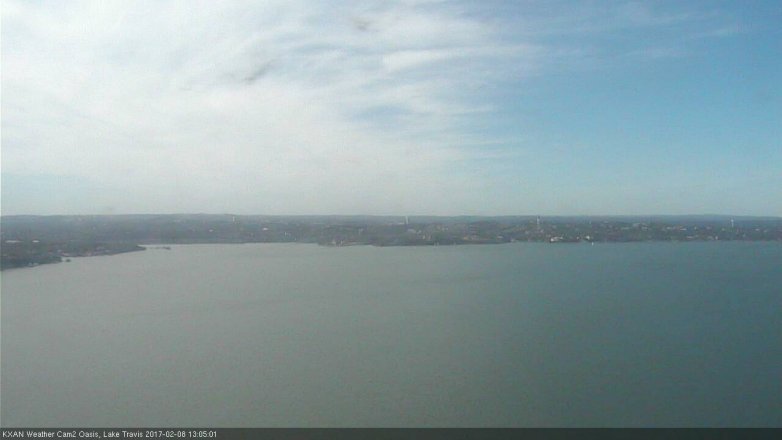 Lake Travis webcam, February 8, 2017 12:10 PM CT
