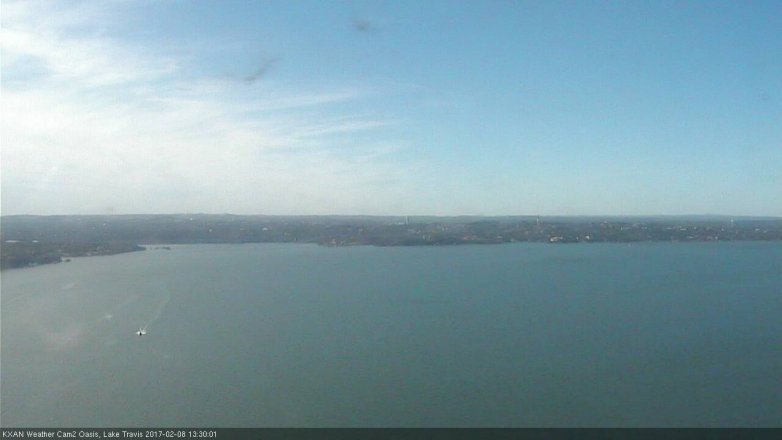 Lake Travis webcam, February 8, 2017 12:40 PM CT
