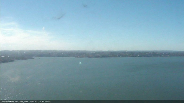 Lake Travis webcam, February 8, 2017 1:10 PM CT