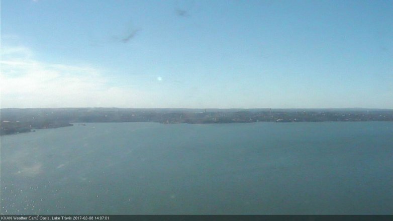 Lake Travis webcam, February 8, 2017 1:15 PM CT