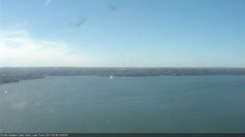 Lake Travis webcam, February 8, 2017 1:20 PM CT