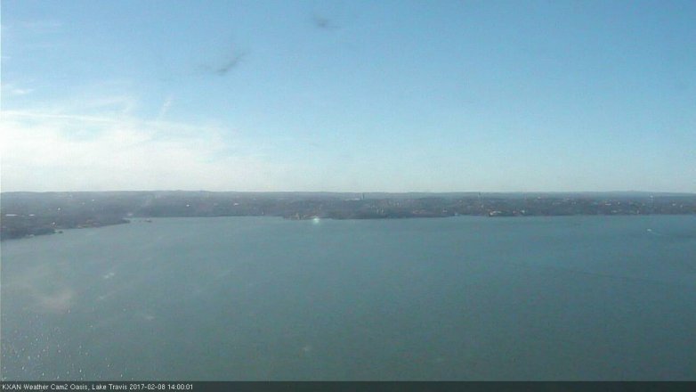 Lake Travis webcam, February 8, 2017 1:25 PM CT