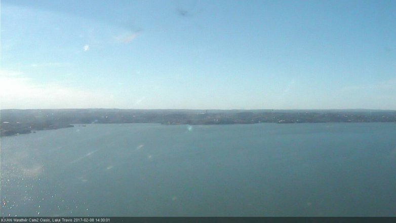 Lake Travis webcam, February 8, 2017 1:45 PM CT