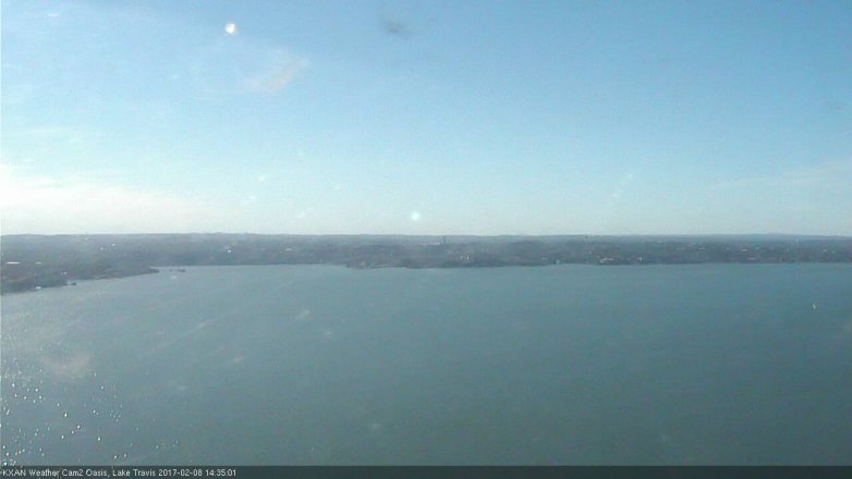 Lake Travis webcam, February 8, 2017 1:55 PM CT