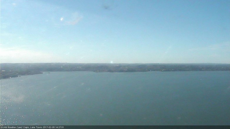 Lake Travis webcam, February 8, 2017 2:00 PM CT