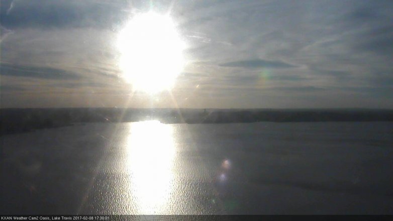 Lake Travis webcam, February 8, 2017 4:50 PM CT