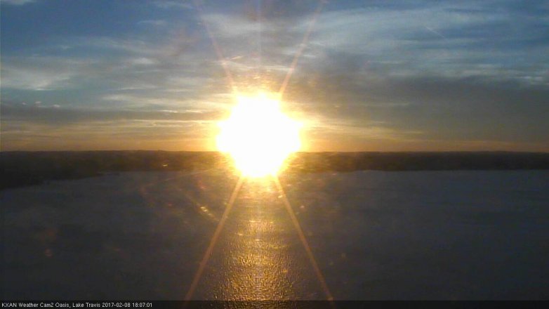 Lake Travis webcam, February 8, 2017 5:25 PM CT