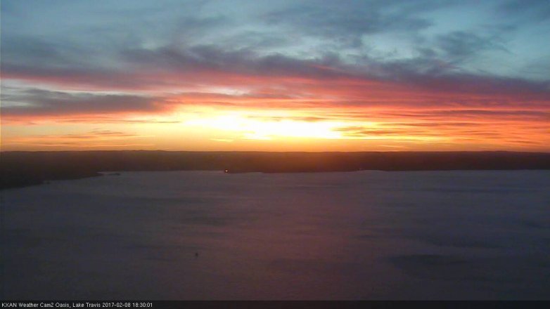 Lake Travis webcam, February 8, 2017 5:50 PM CT