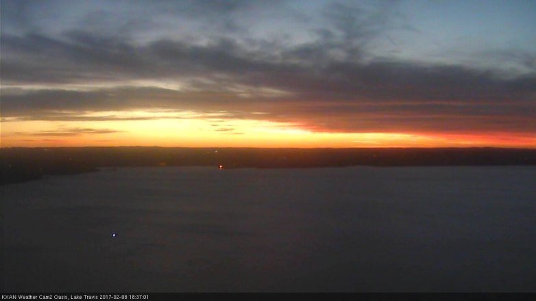 Lake Travis webcam, February 8, 2017 5:55 PM CT