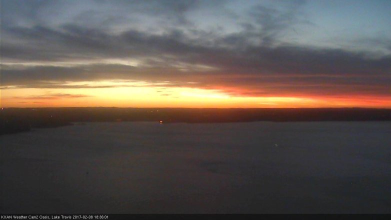 Lake Travis webcam, February 8, 2017 6:00 PM CT
