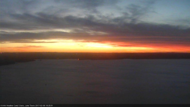 Lake Travis webcam, February 8, 2017 6:05 PM CT