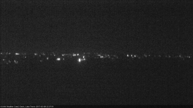 Lake Travis webcam, February 8, 2017 9:40 PM CT