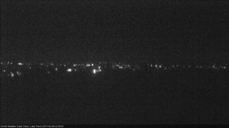 Lake Travis webcam, February 8, 2017 10:00 PM CT
