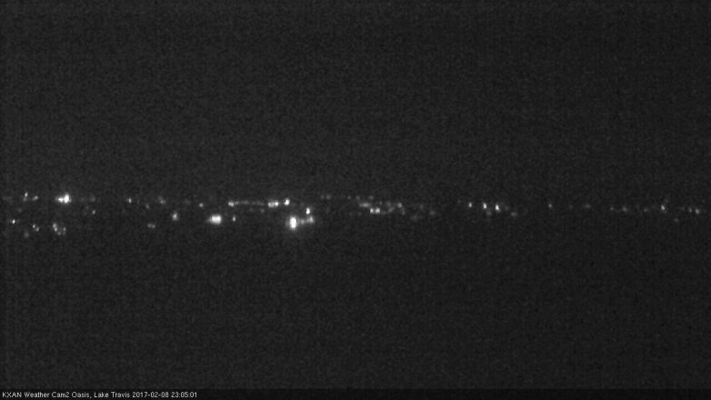 Lake Travis webcam, February 8, 2017 10:15 PM CT