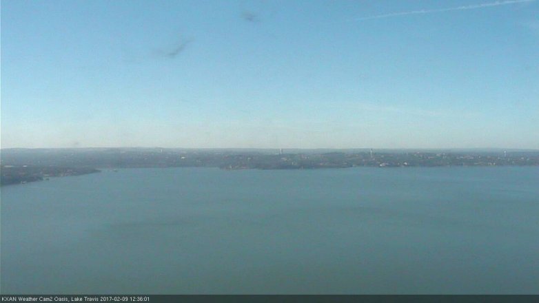 Lake Travis webcam, February 9, 2017 11:50 AM CT