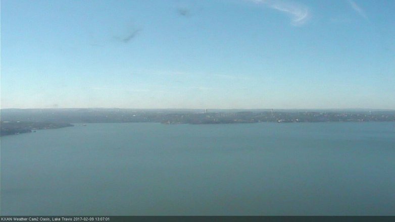 Lake Travis webcam, February 9, 2017 12:10 PM CT