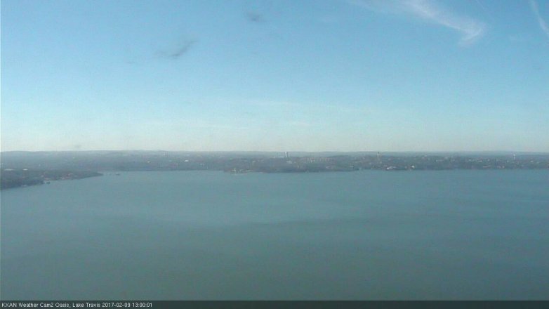 Lake Travis webcam, February 9, 2017 12:15 PM CT