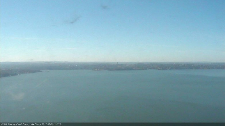 Lake Travis webcam, February 9, 2017 12:50 PM CT