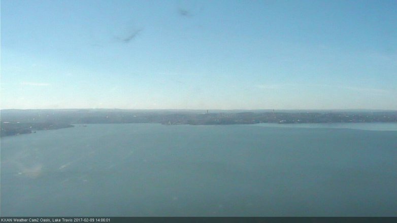 Lake Travis webcam, February 9, 2017 1:10 PM CT