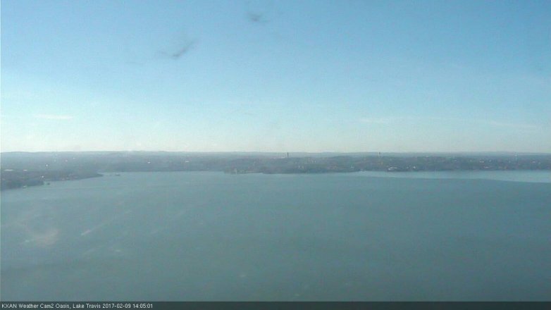 Lake Travis webcam, February 9, 2017 1:20 PM CT