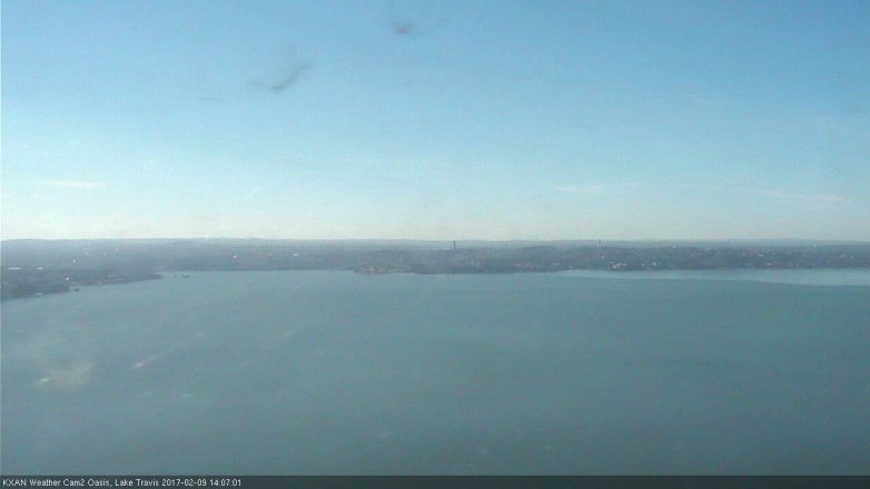 Lake Travis webcam, February 9, 2017 1:35 PM CT