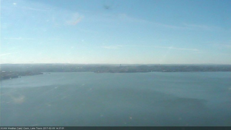 Lake Travis webcam, February 9, 2017 1:40 PM CT