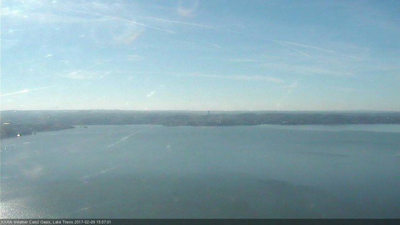 Lake Travis webcam, February 9, 2017 2:20 PM CT