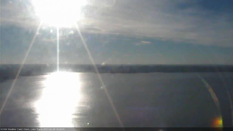 Lake Travis webcam, February 9, 2017 3:50 PM CT