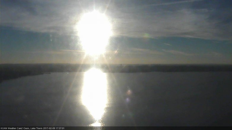 Lake Travis webcam, February 9, 2017 4:40 PM CT