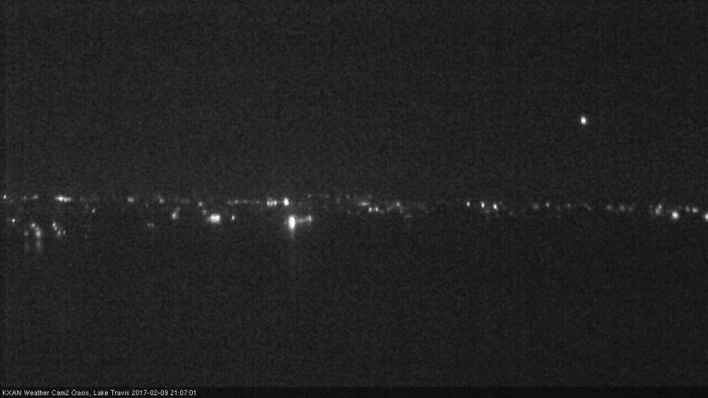 Lake Travis webcam, February 9, 2017 8:25 PM CT