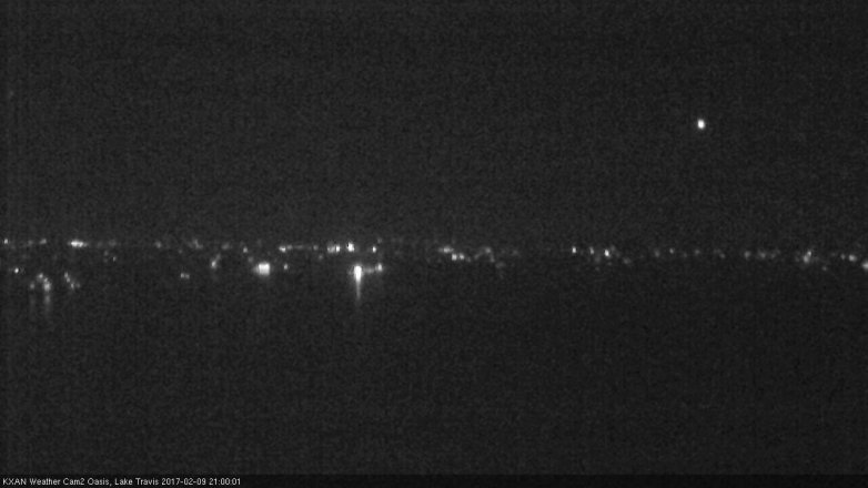 Lake Travis webcam, February 9, 2017 8:30 PM CT