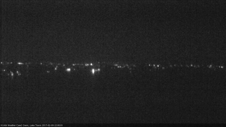Lake Travis webcam, February 9, 2017 9:05 PM CT