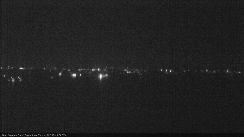 Lake Travis webcam, February 9, 2017 9:30 PM CT