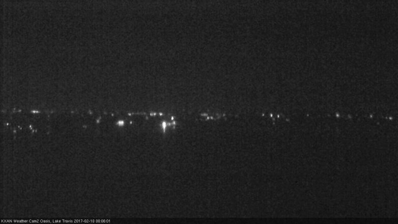 Lake Travis webcam, February 9, 2017 11:20 PM CT