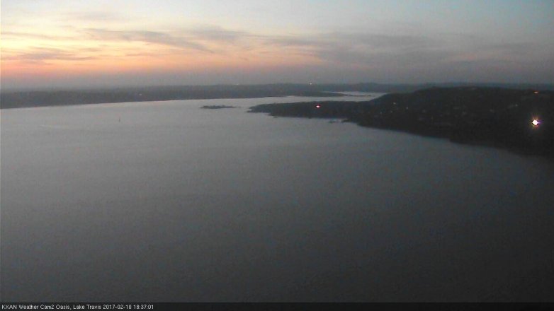 Lake Travis webcam, February 10, 2017 5:50 PM CT