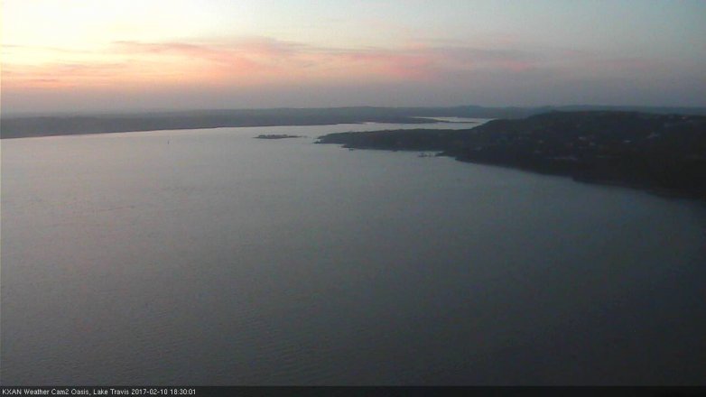 Lake Travis webcam, February 10, 2017 6:00 PM CT