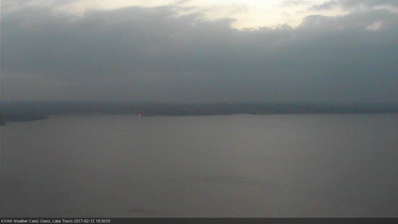 Lake Travis webcam, February 12, 2017 6:00 PM CT