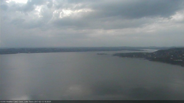 Lake Travis webcam, February 13, 2017 3:35 PM CT