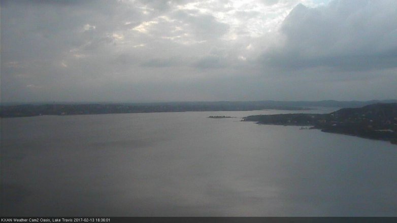 Lake Travis webcam, February 13, 2017 3:55 PM CT